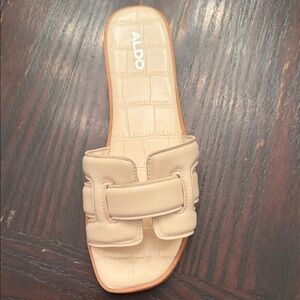 ALDO Women's Tan Slide Sandals